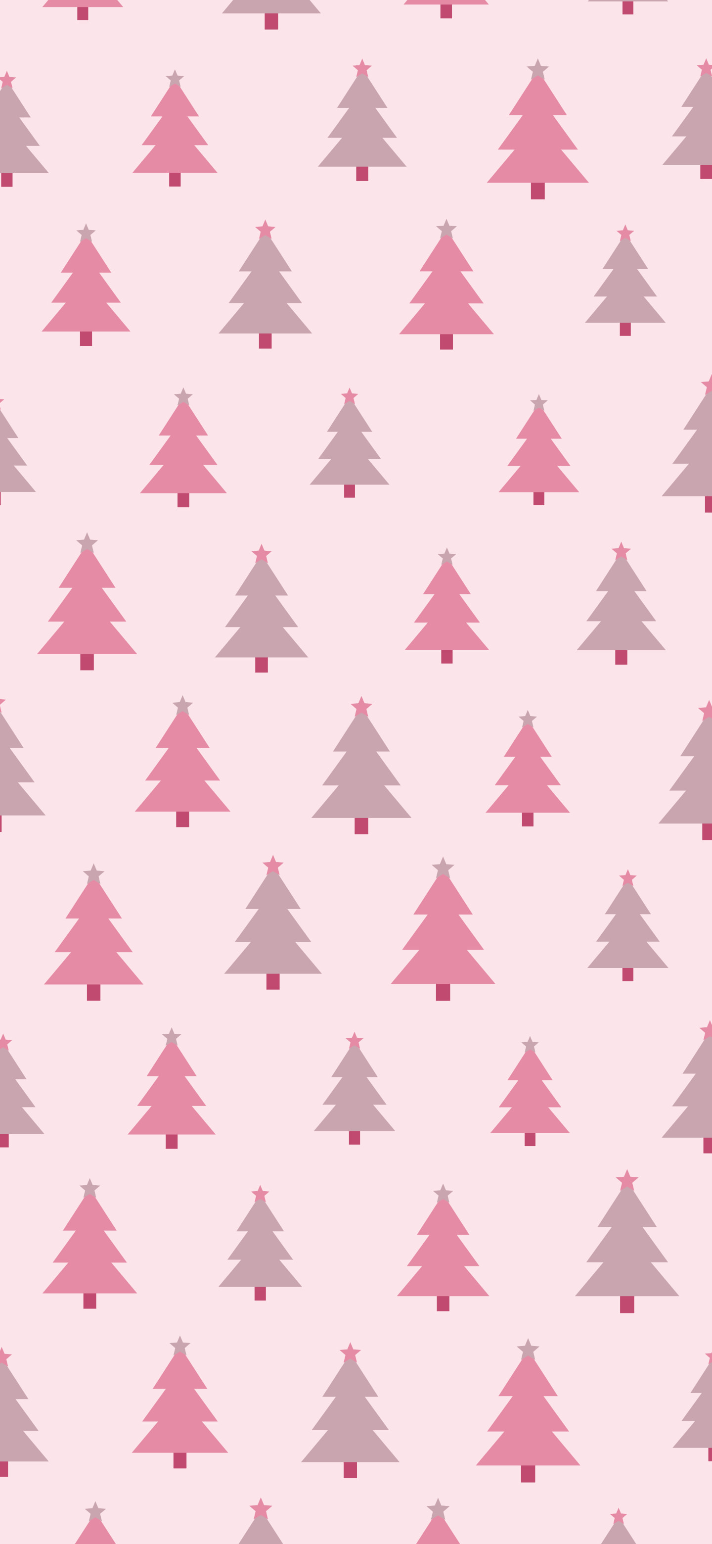Coquette Pink Christmas Tree Pattern wallpaper for iPhone and Android