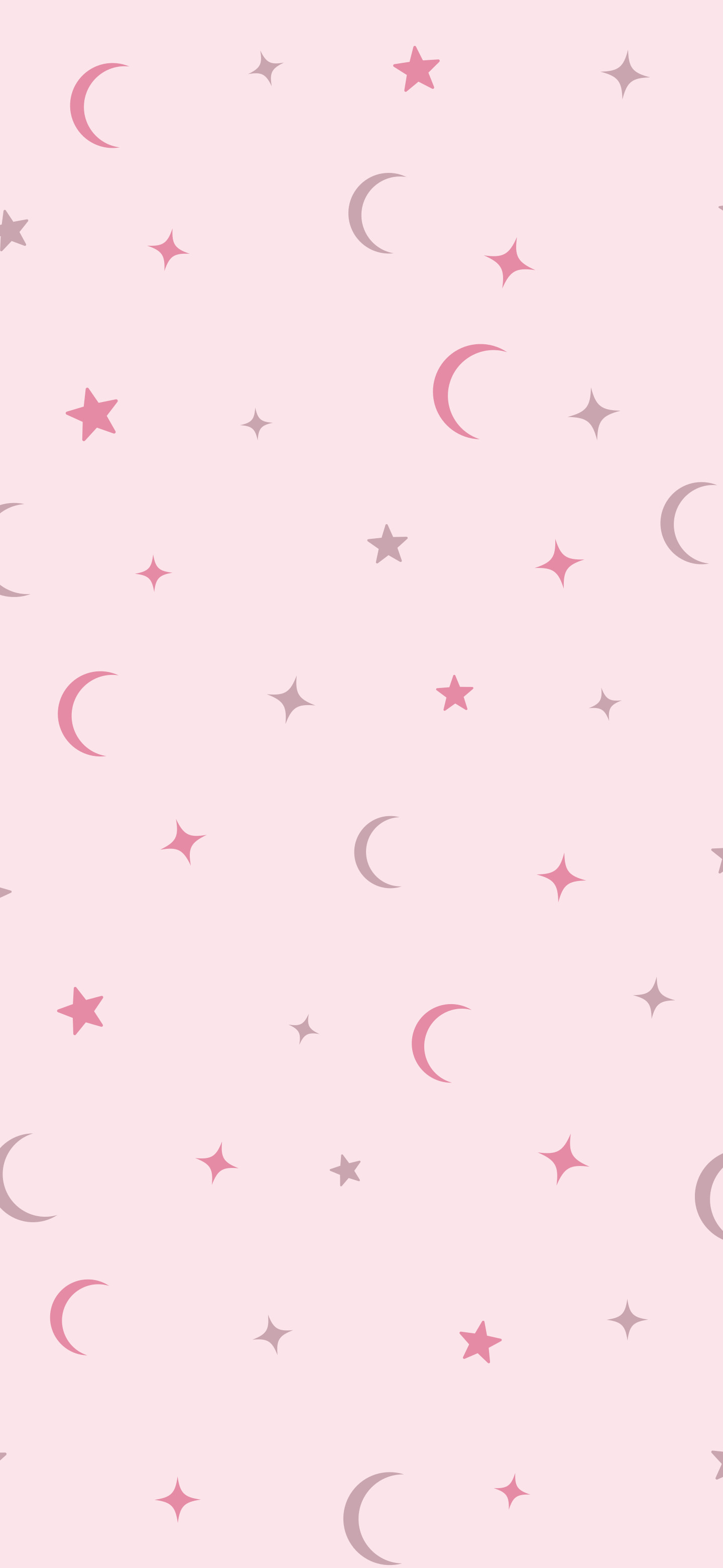 Coquette Pink Moon and Stars Pattern wallpaper for iPhone and Android