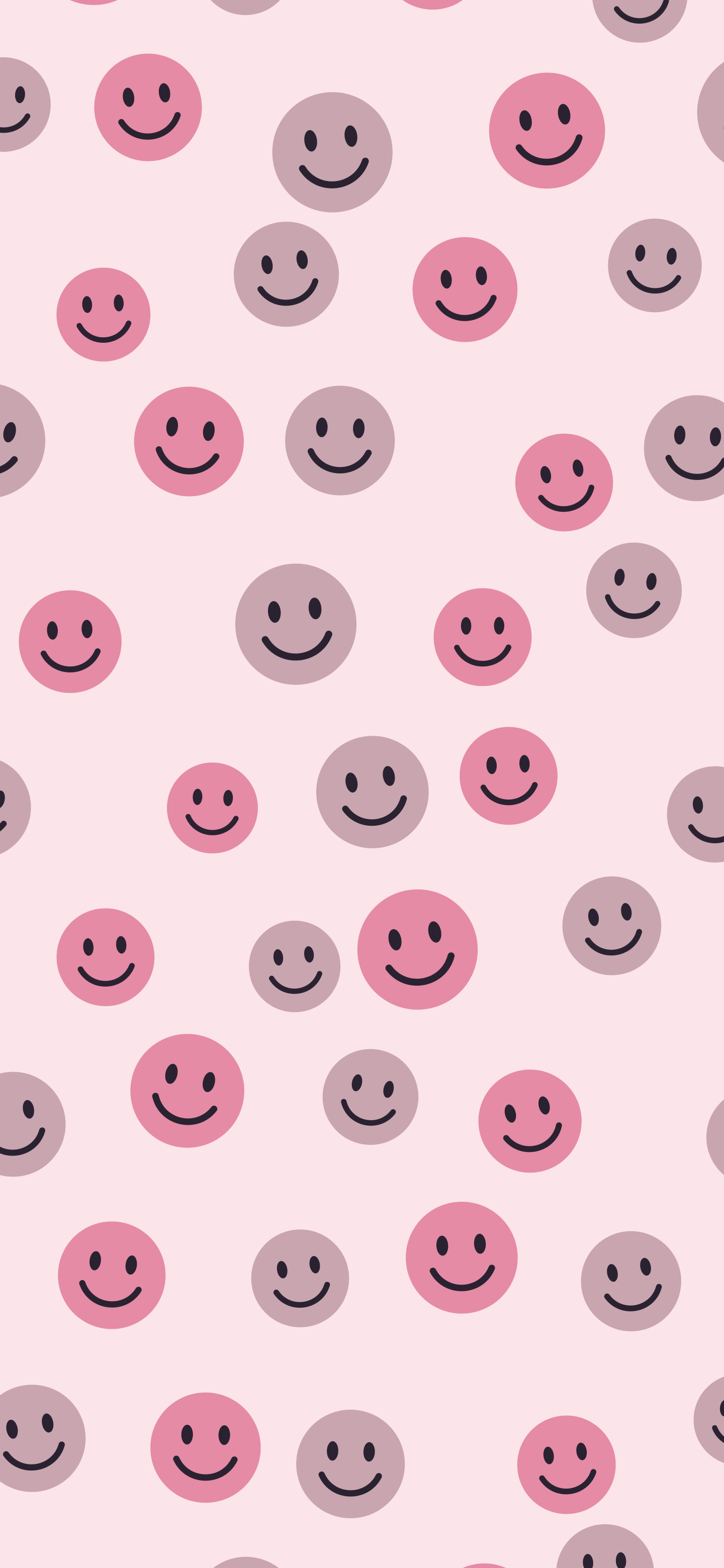 Coquette Pink Smiley Face Pattern wallpaper for iPhone and Android