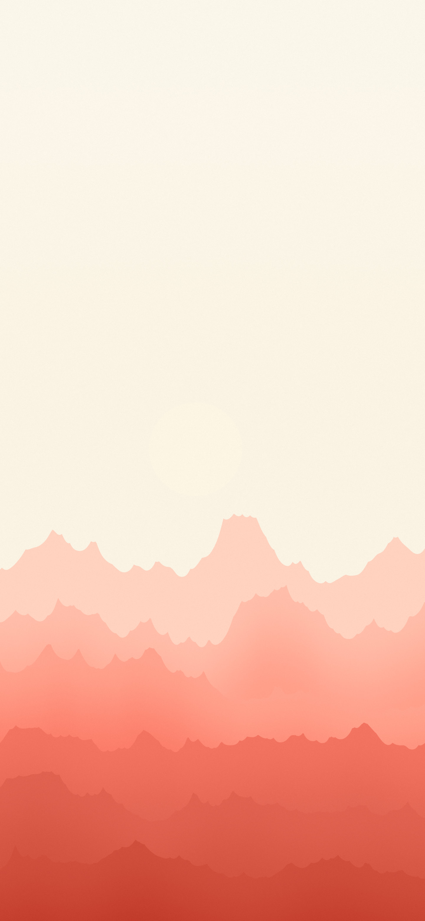 Coral and Cream Minimalist Mountain Landscape wallpaper for iPhone and Android