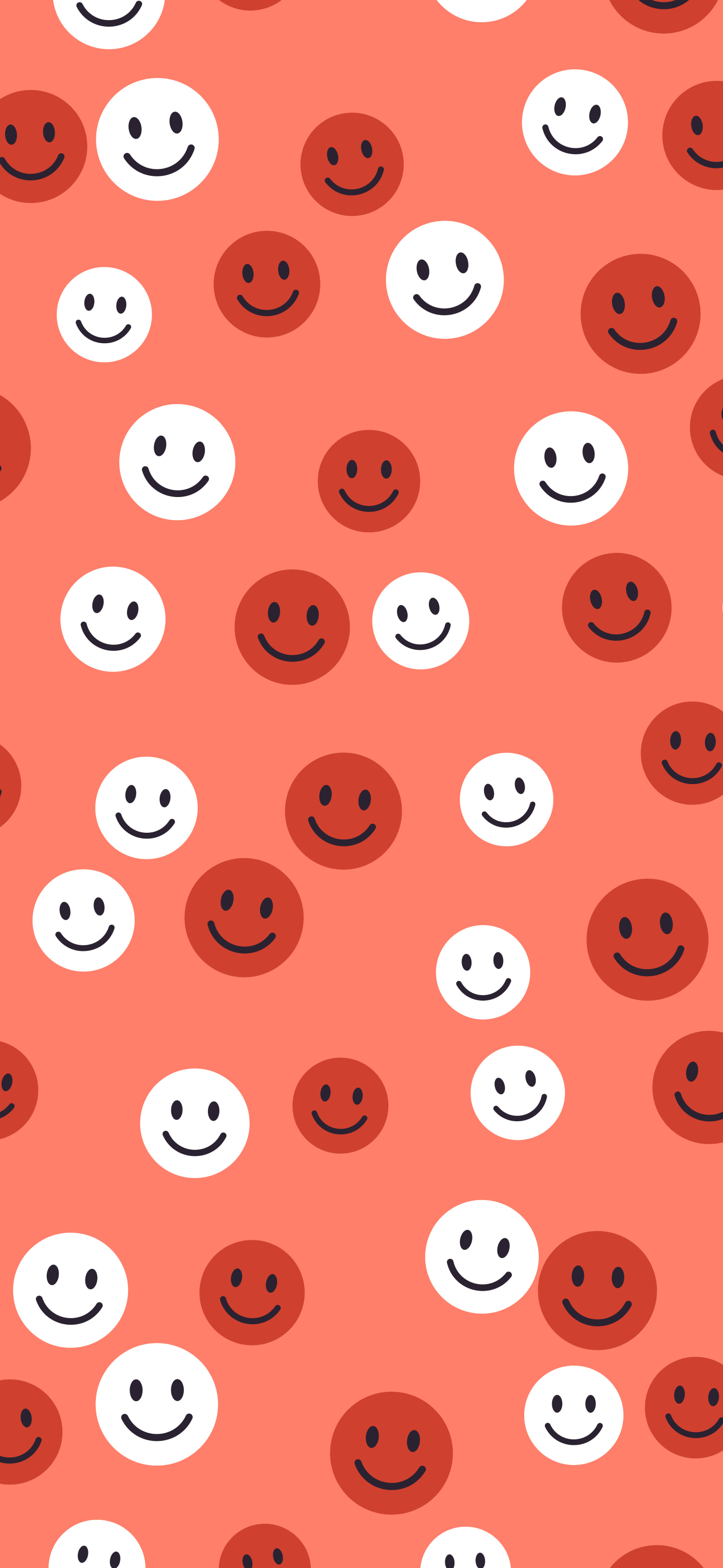 Coral Smiley Face Pattern wallpaper for iPhone and Android