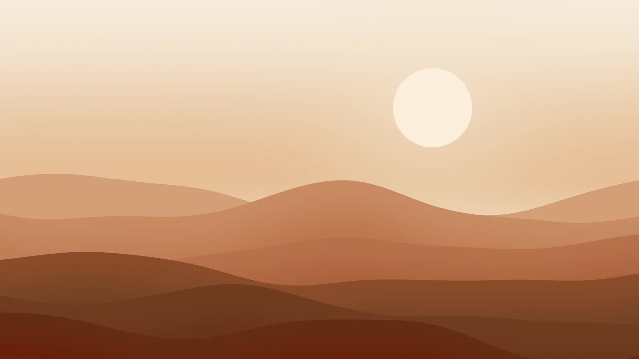 Cozy Fall Minimalist Desert Dunes desktop wallpaper in 4K