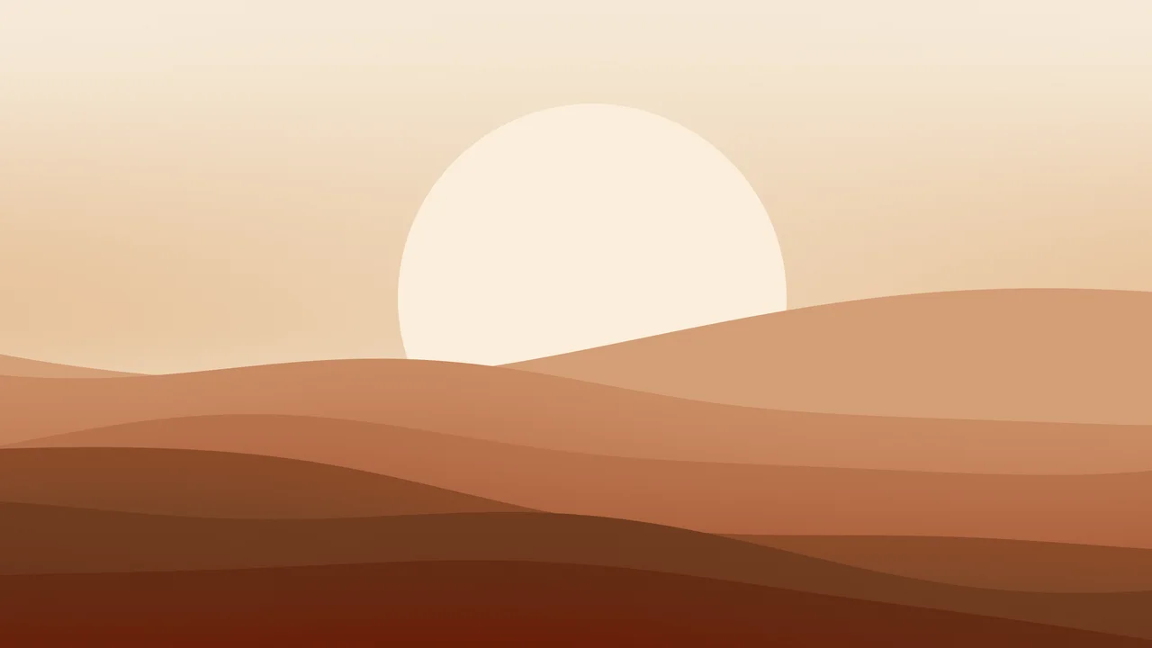 Cozy Fall Minimalist Sunset Hills desktop wallpaper in 4K