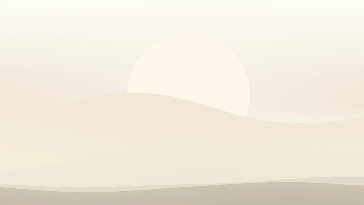 Cream and Beige Minimalist Sunset Hills desktop wallpaper in 4K