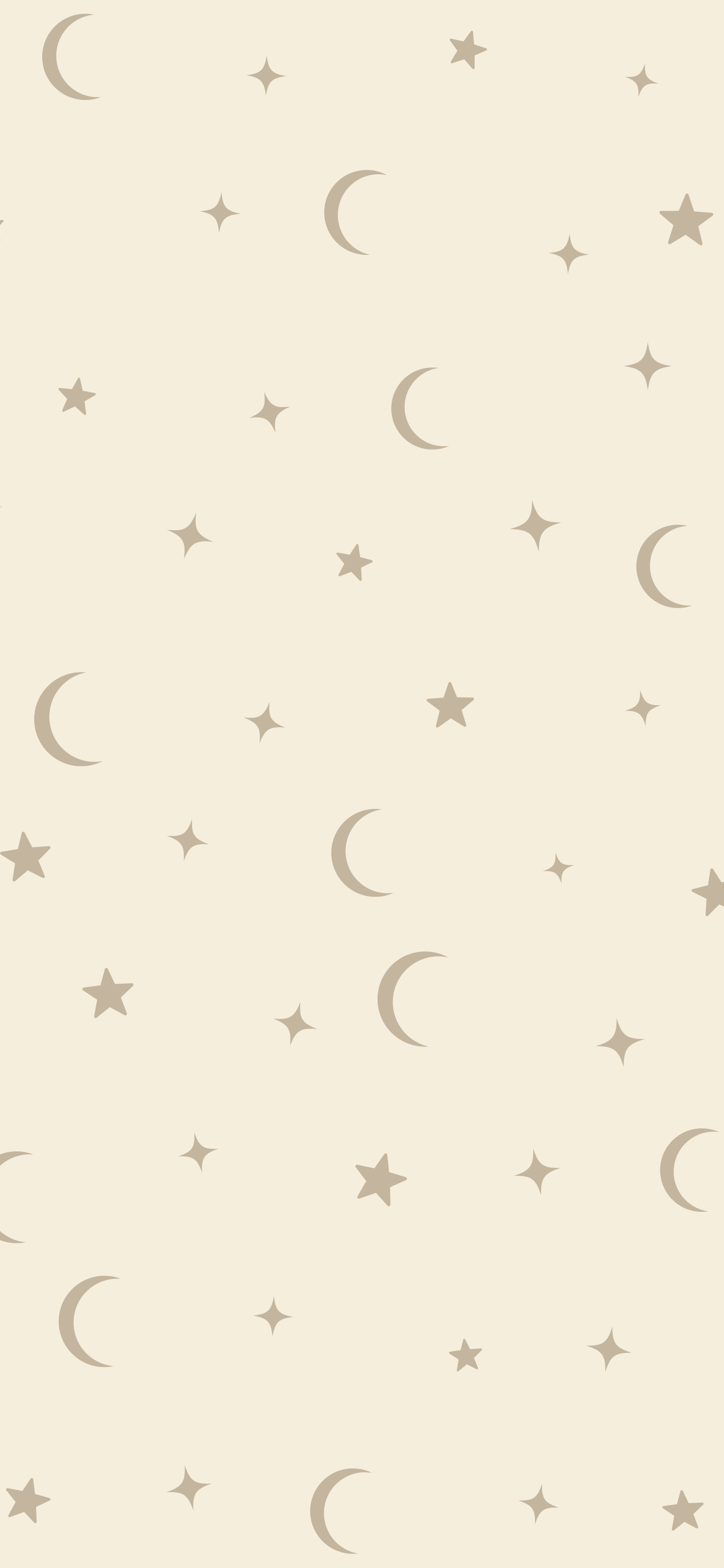 Cream and Beige Moon and Stars Pattern wallpaper for iPhone and Android