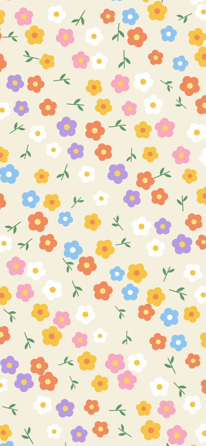Cream Ditsy Floral Pattern wallpaper for iPhone and Android