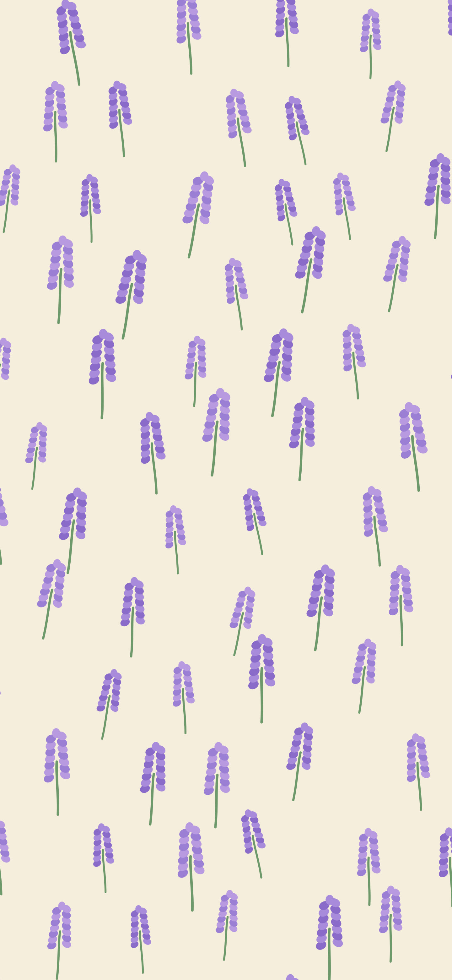 Cream Lavender Sprig Pattern wallpaper for iPhone and Android