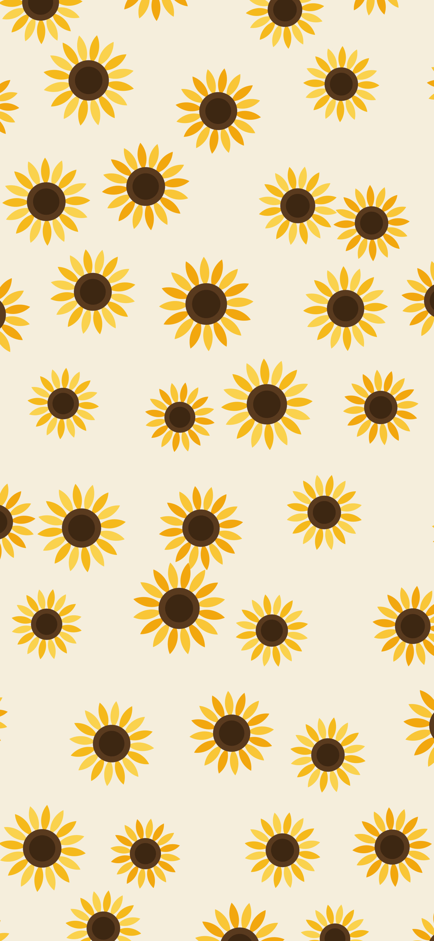 Cream Sunflower Pattern wallpaper for iPhone and Android