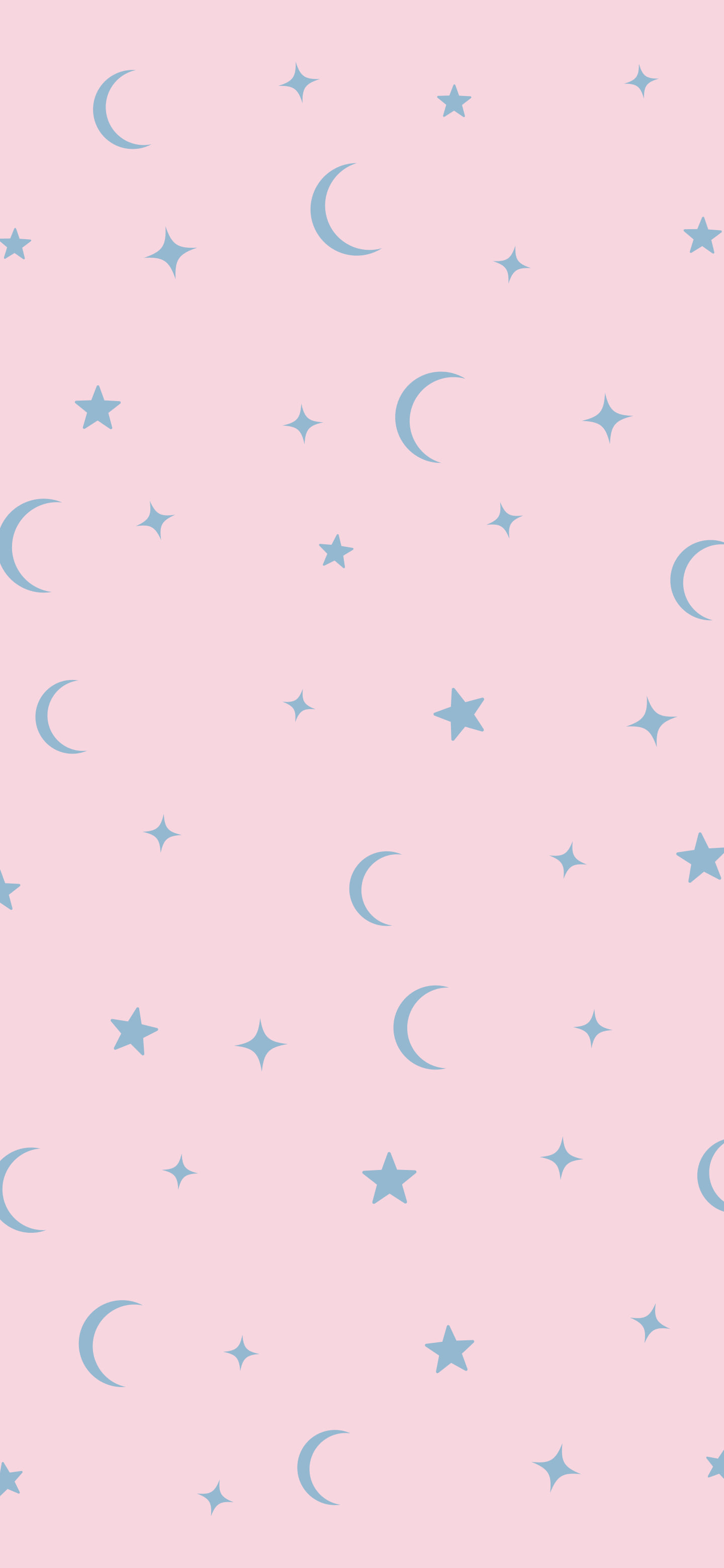 Danish Pastel Moon and Stars Pattern wallpaper for iPhone and Android