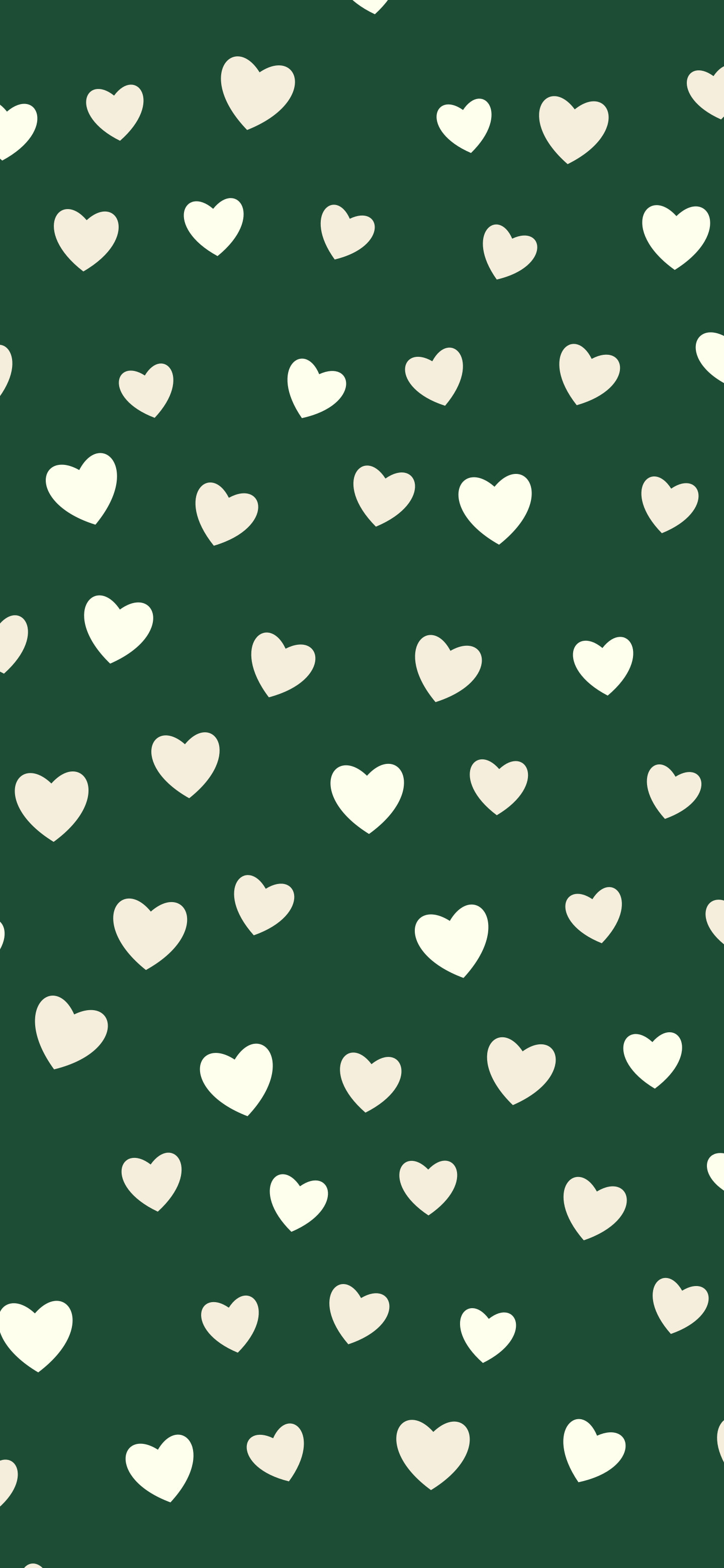 Dark Green and Cream Heart Pattern wallpaper for iPhone and Android