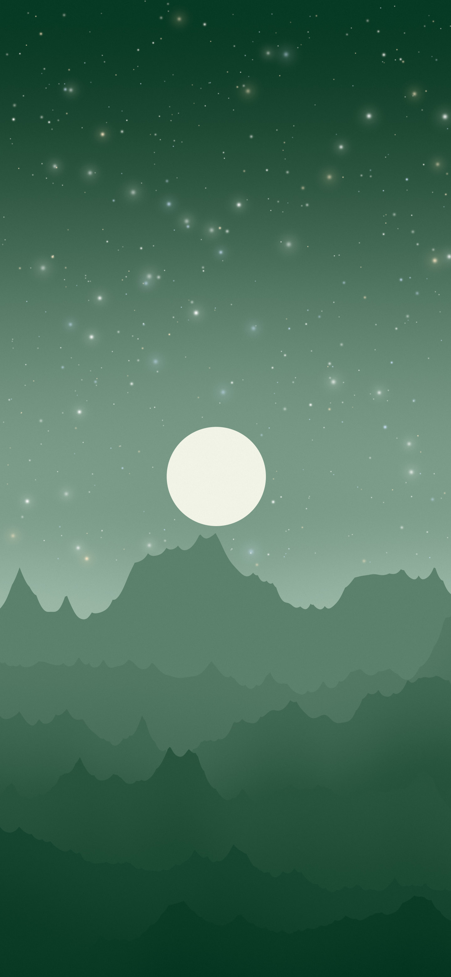 Dark Green and Ivory Minimalist Mountain Landscape wallpaper for iPhone and Android