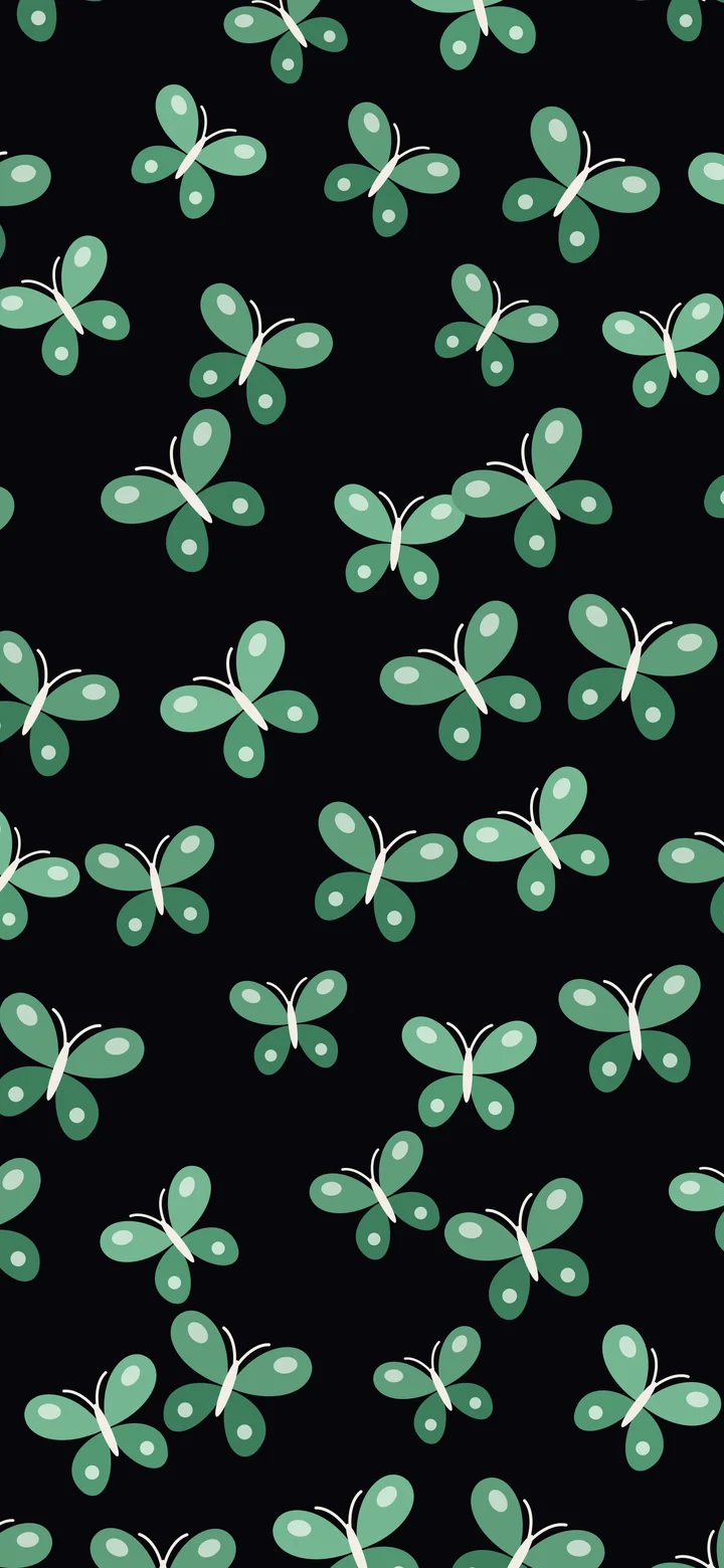 Dark Green Butterfly Pattern wallpaper for iPhone and Android