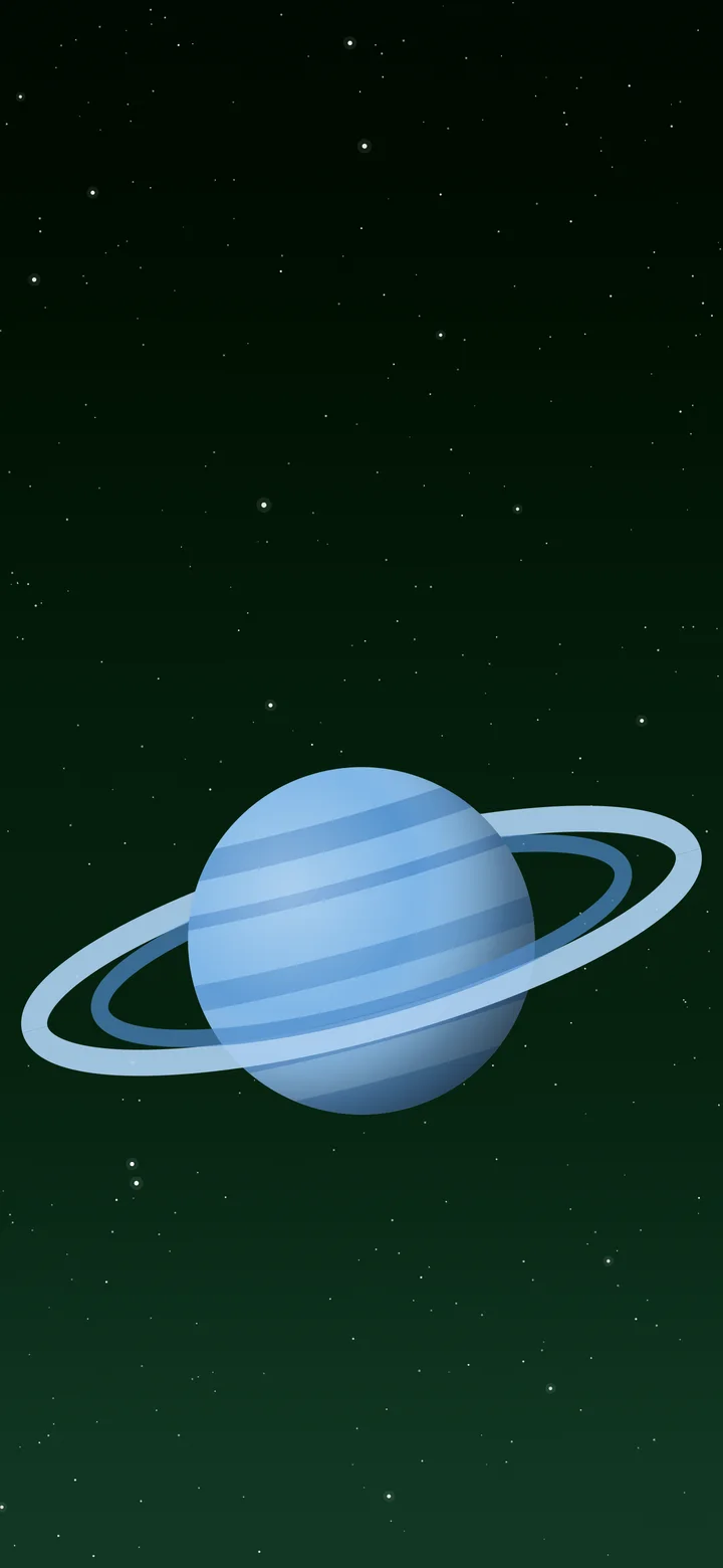 Dark Green Ringed Planet wallpaper for iPhone and Android