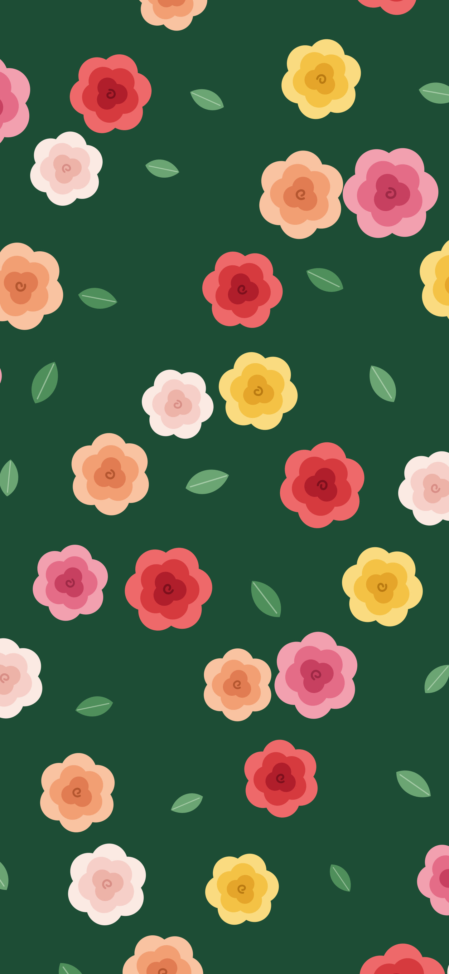 Dark Green Rose Pattern wallpaper for iPhone and Android
