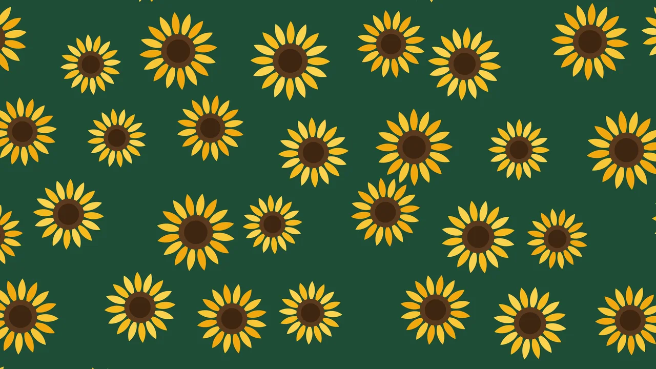 Dark Green Sunflower Pattern desktop wallpaper in 4K