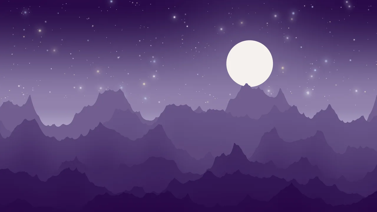 Dark Purple and Ivory Minimalist Mountain Landscape desktop wallpaper in 4K