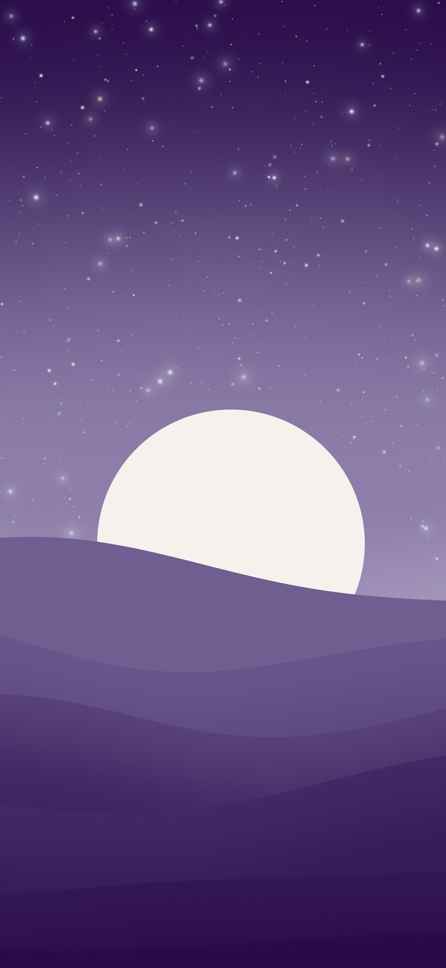 Dark Purple and Ivory Minimalist Sunset Hills wallpaper for iPhone and Android