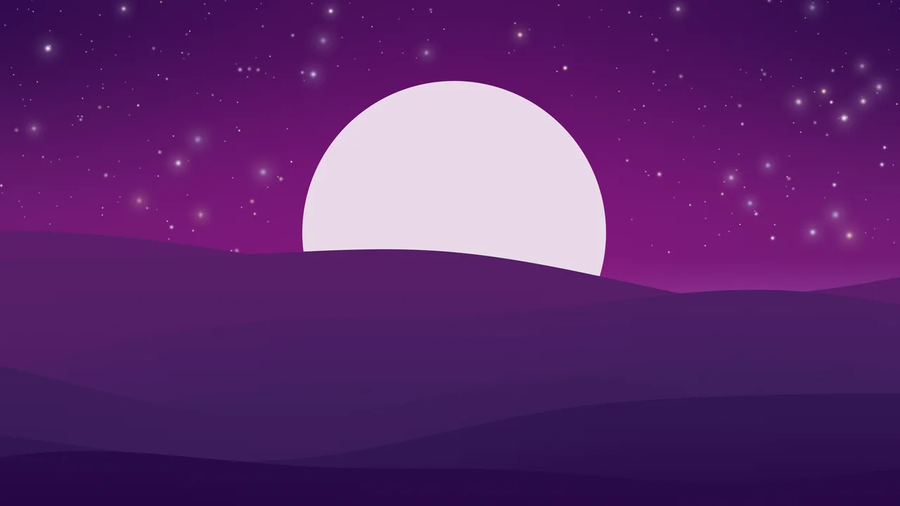 Dark Purple Minimalist Sunset Hills desktop wallpaper in 4K