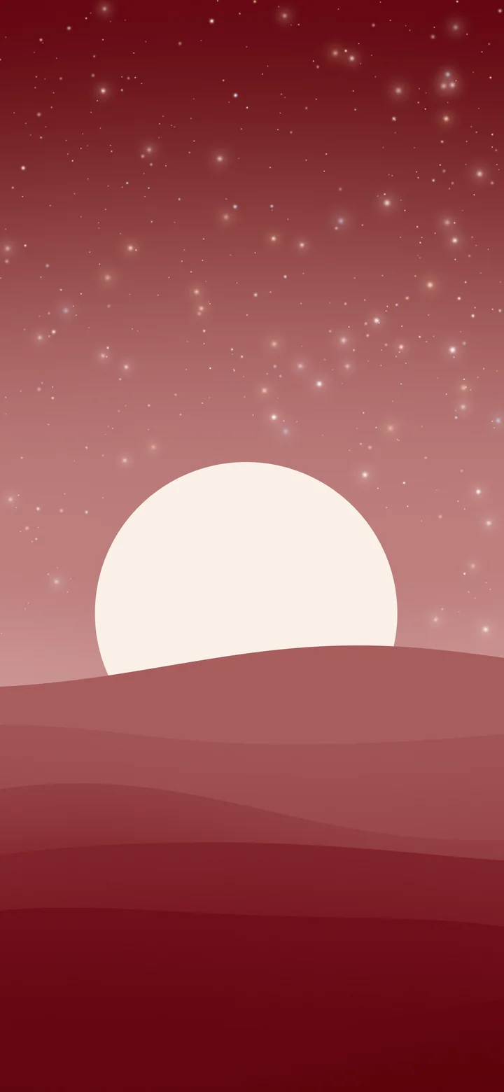 Dark Red and Ivory Minimalist Sunset Hills wallpaper for iPhone and Android