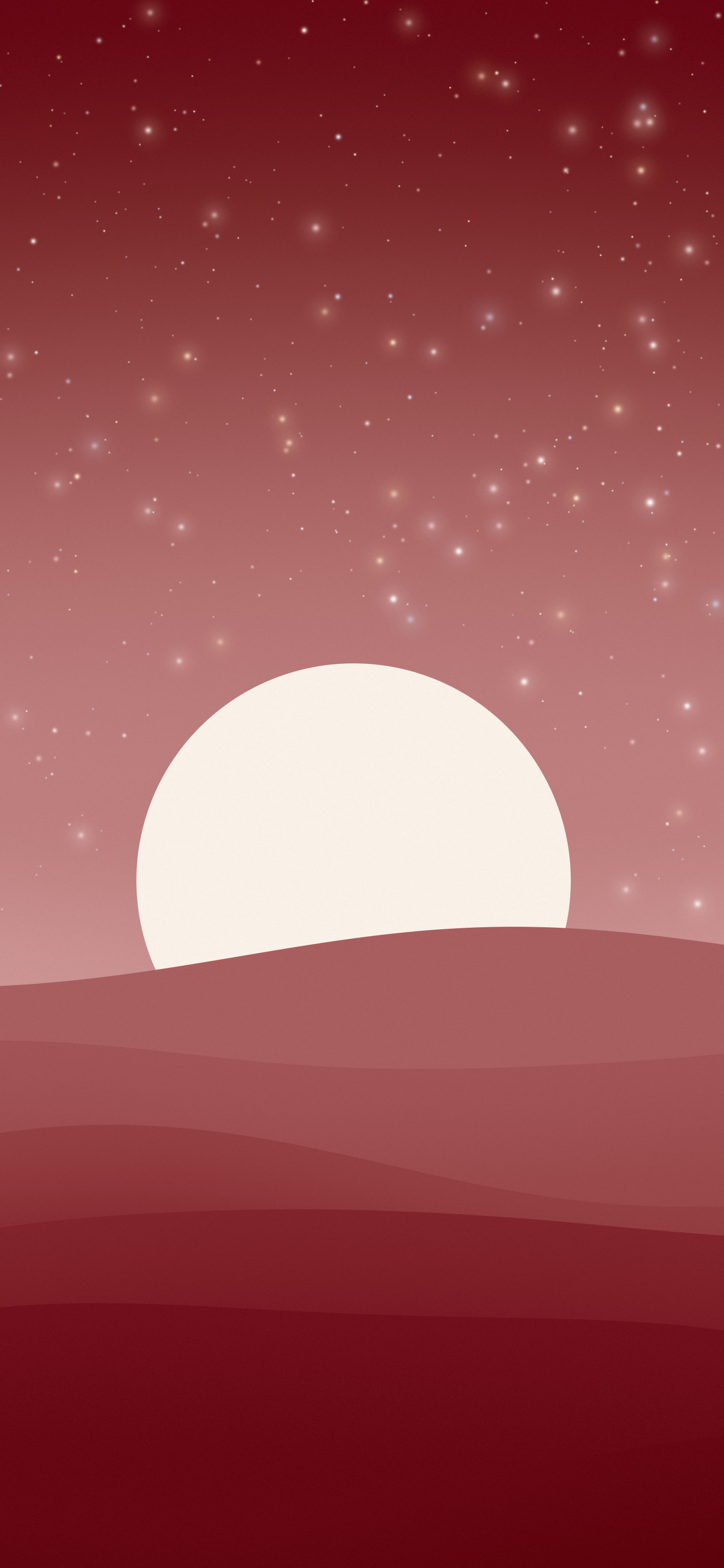Dark Red and Ivory Minimalist Sunset Hills wallpaper for iPhone and Android