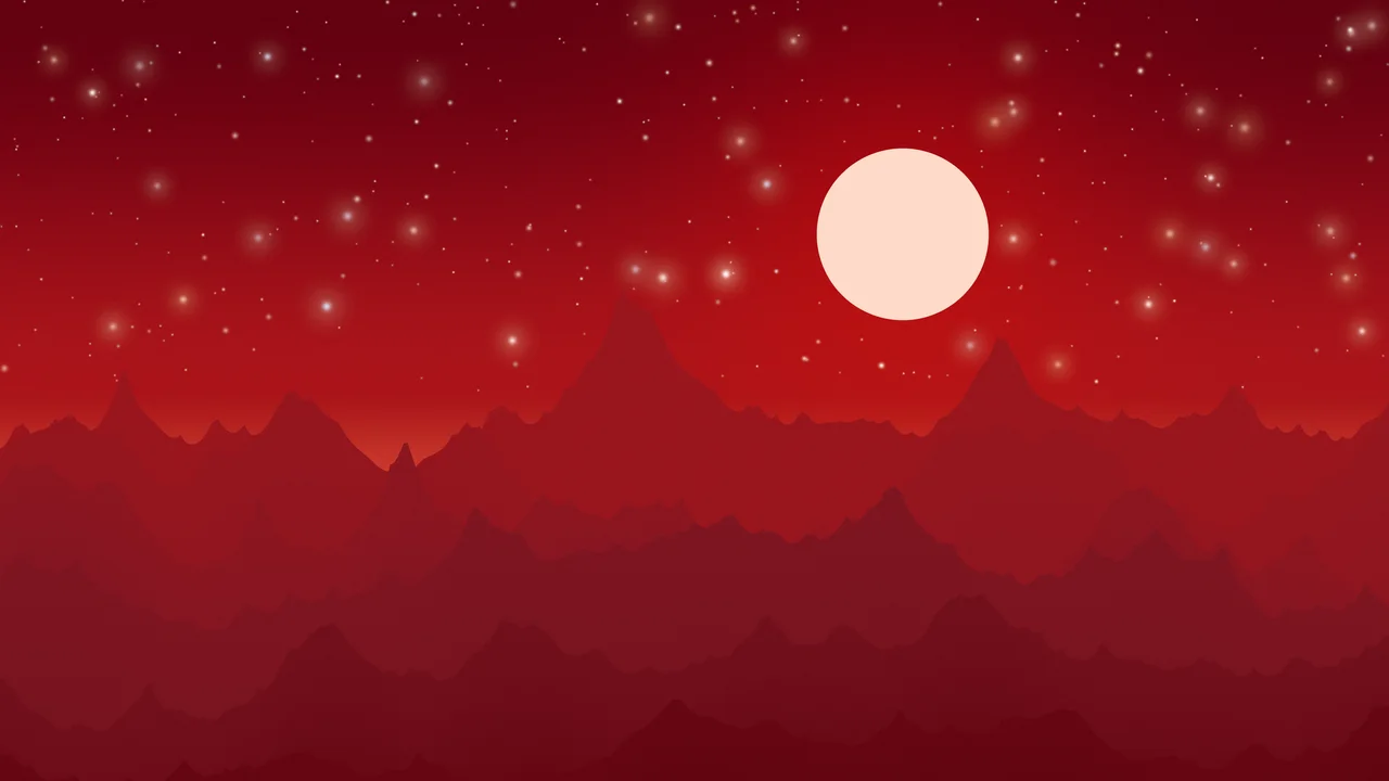 Dark Red Minimalist Mountain Landscape desktop wallpaper in 4K