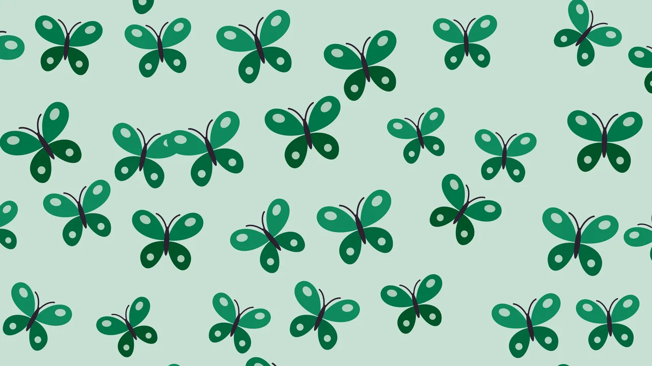 Emerald Butterfly Pattern desktop wallpaper in 4K