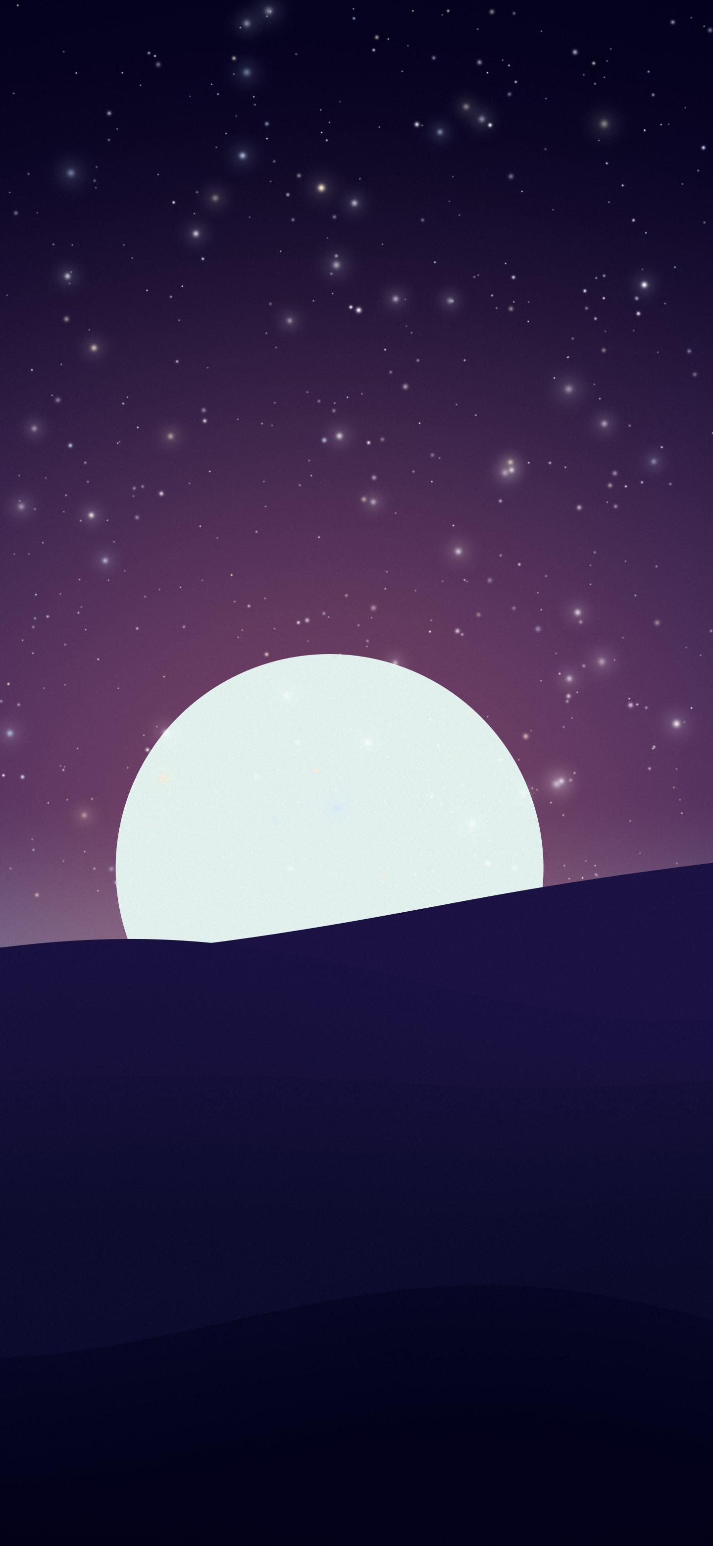 Galaxy Minimalist Sunset Hills wallpaper for iPhone and Android