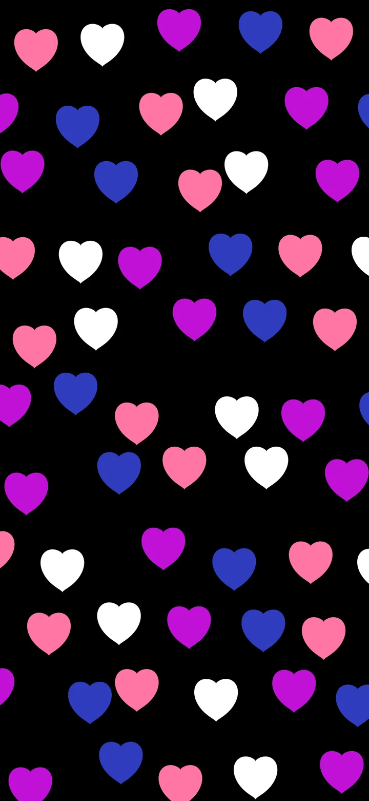 Genderfluid Pride Heart Pattern wallpaper for iPhone and Android