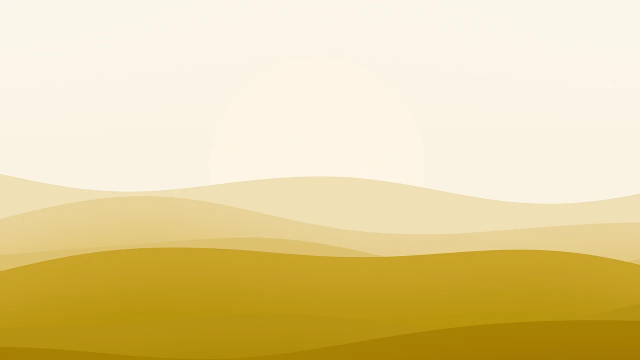 Gold and Cream Minimalist Sunset Hills desktop wallpaper in 4K