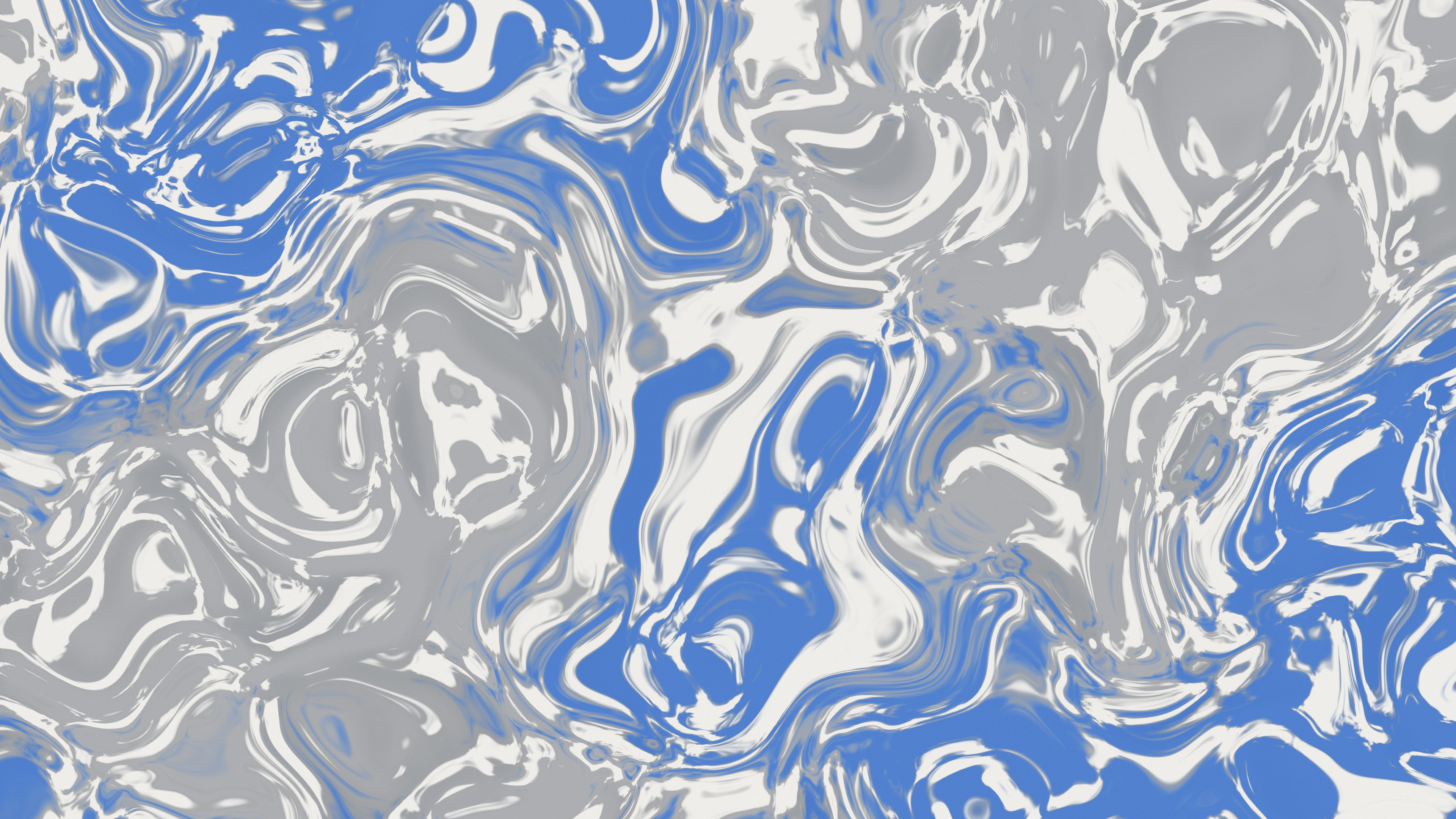 Gray and Blue Liquid Marble desktop wallpaper in 4K