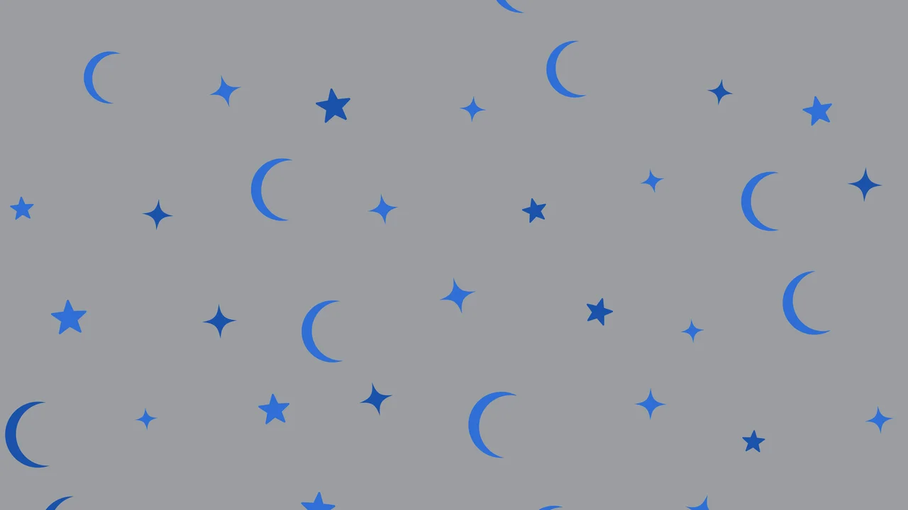 Gray and Blue Moon and Stars Pattern desktop wallpaper in 4K