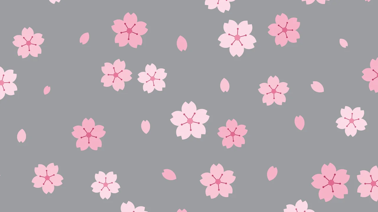 Gray Cherry Blossom Pattern desktop wallpaper in 4K