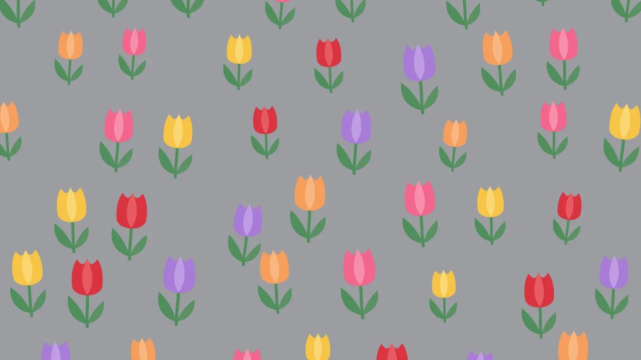 Gray Tulip Pattern desktop wallpaper in 4K