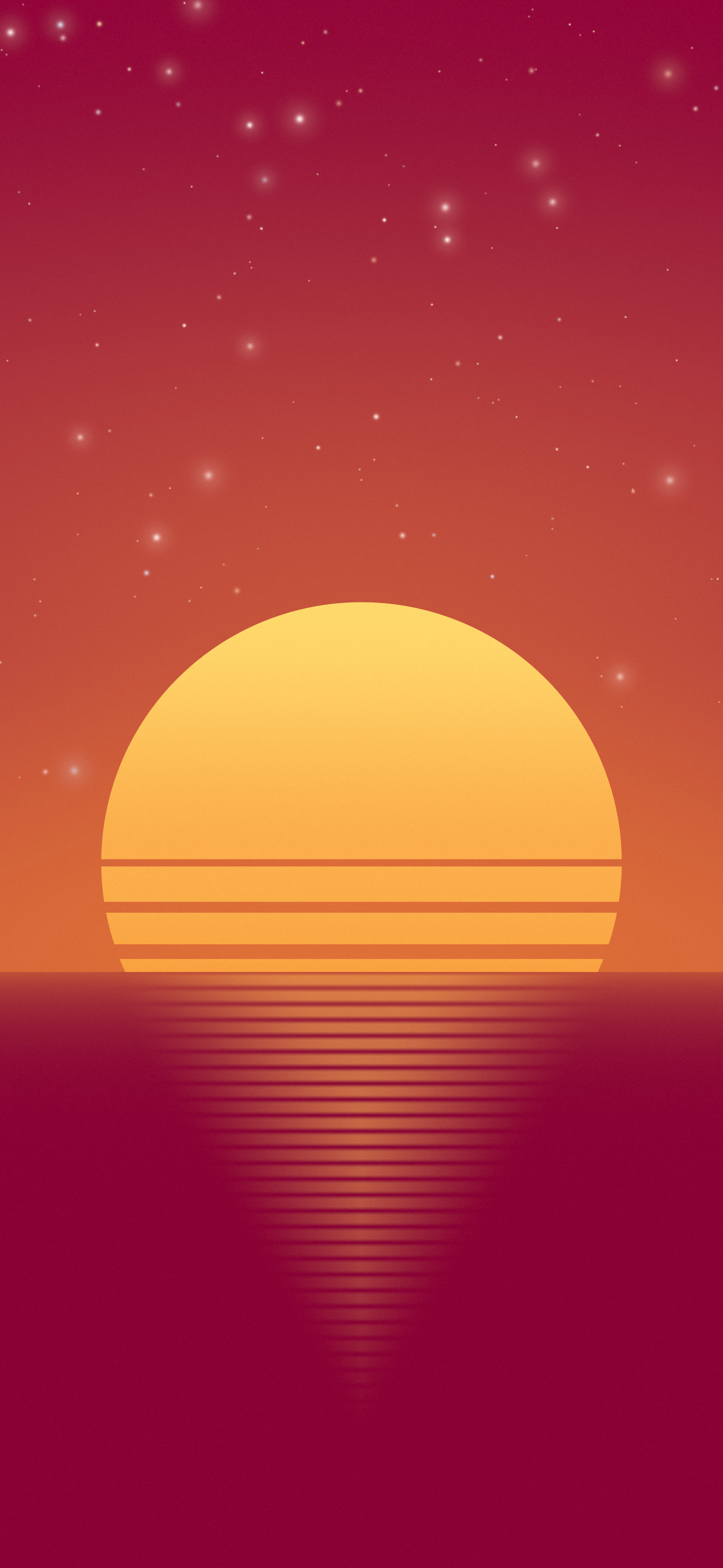 Hot Pink and Orange Retro Striped Sun wallpaper for iPhone and Android