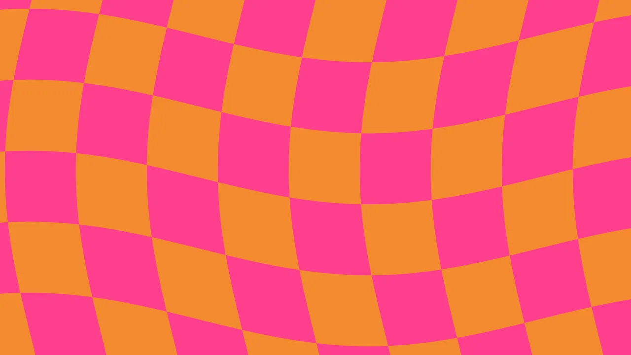 Hot Pink and Orange Wavy Checkered desktop wallpaper in 4K
