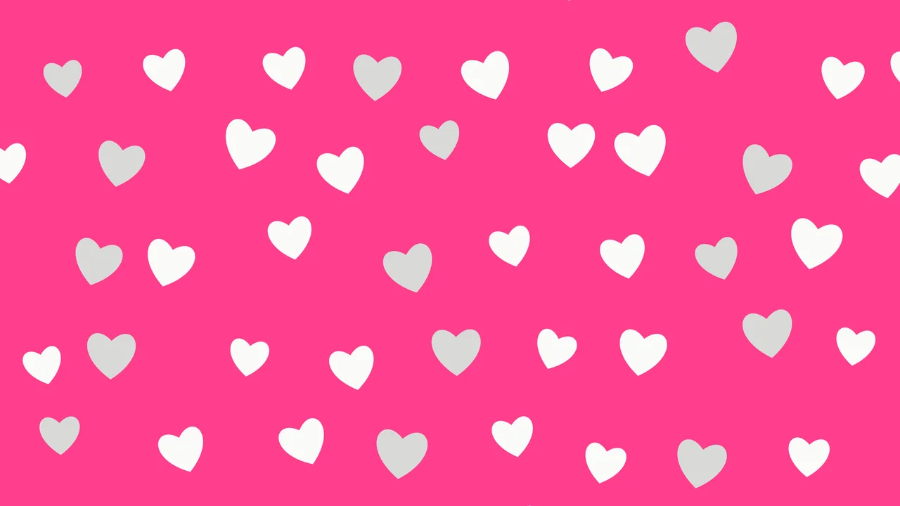Hot Pink and White Heart Pattern desktop wallpaper in 4K