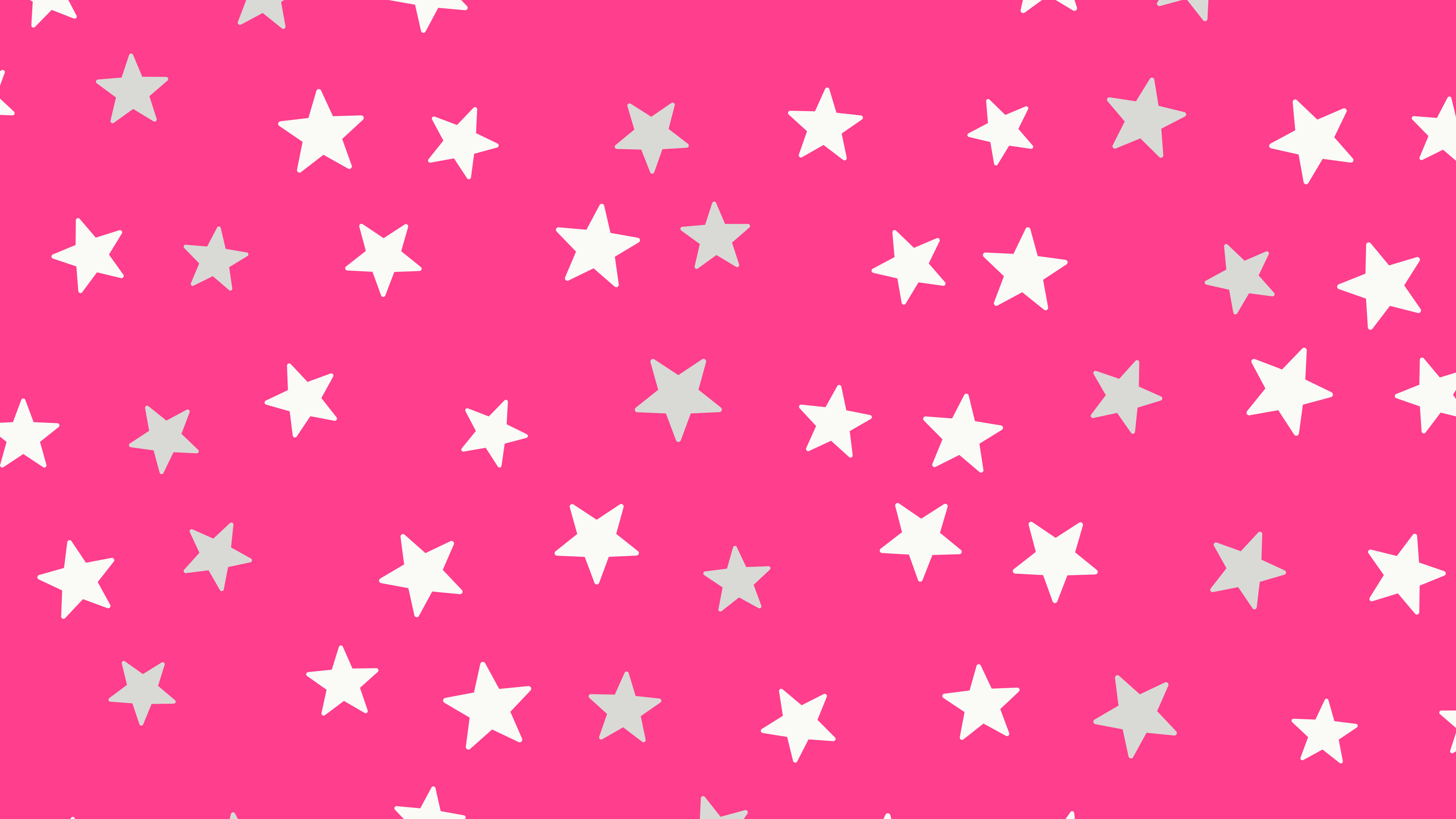 Hot Pink and White Star Pattern desktop wallpaper in 4K