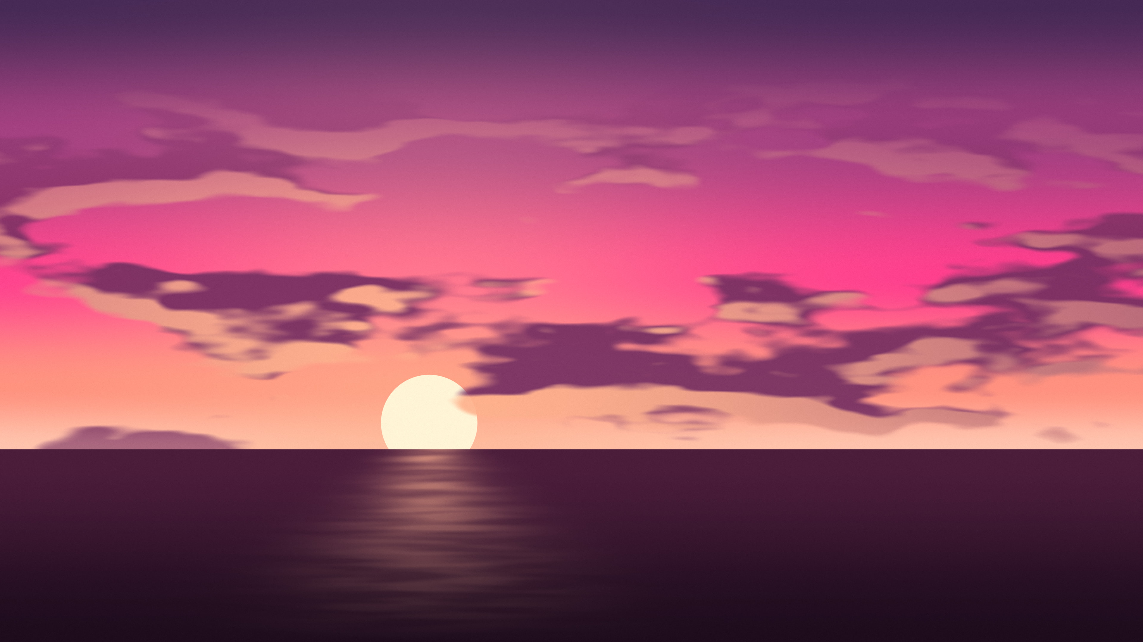 Hot Pink Sunset Sky desktop wallpaper in 4K