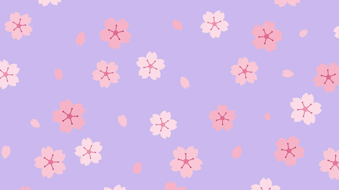 Lavender Cherry Blossom Pattern desktop wallpaper in 4K
