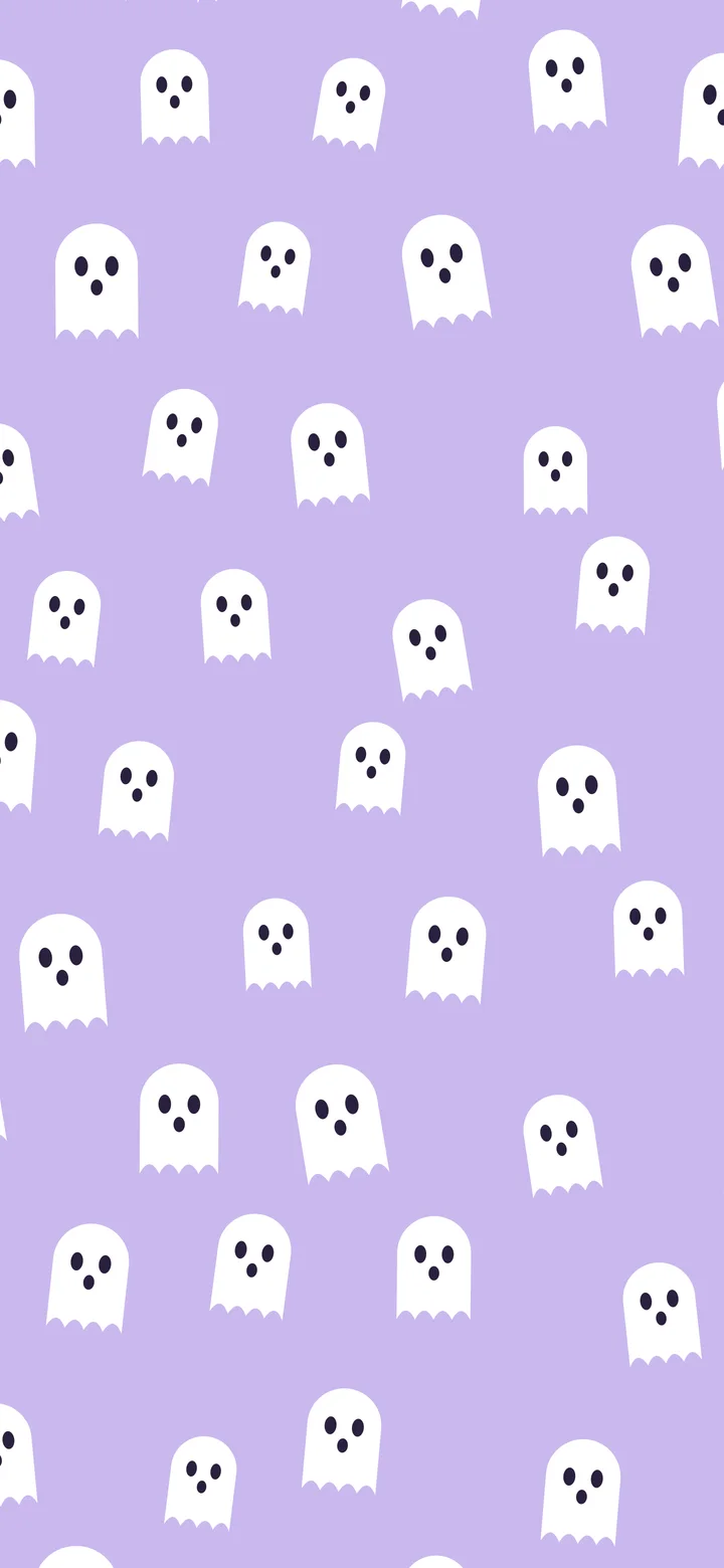 Lavender Cute Ghost Pattern wallpaper for iPhone and Android