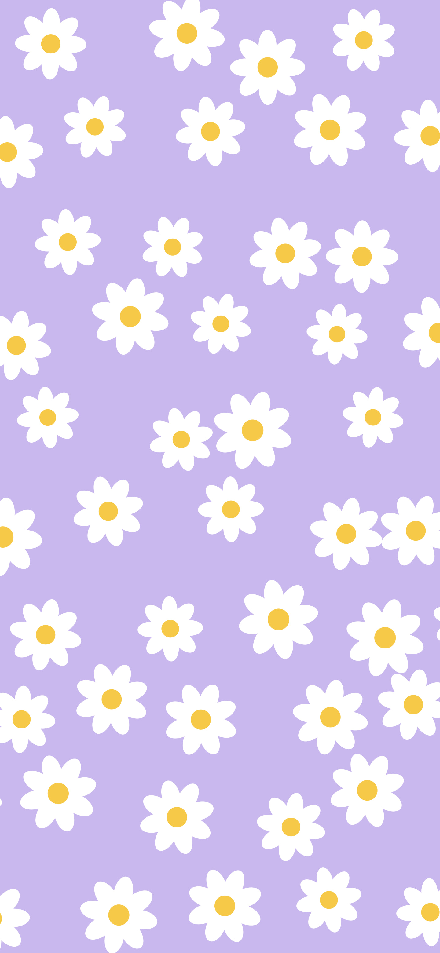 Lavender Daisy Flower Pattern wallpaper for iPhone and Android