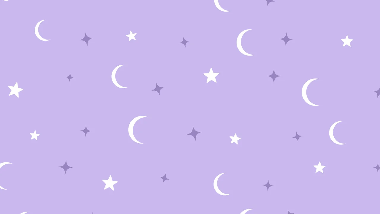 Lavender Moon and Stars Pattern desktop wallpaper in 4K