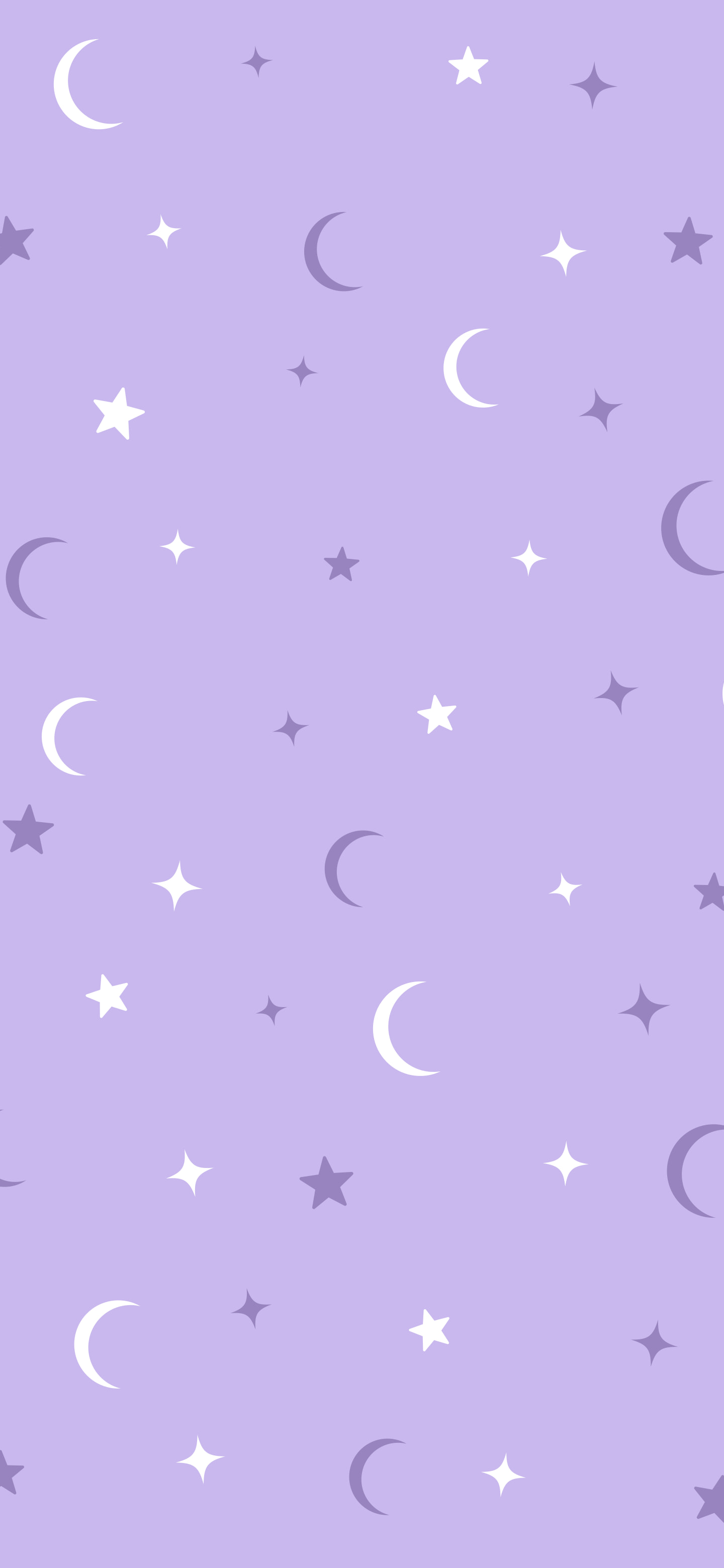 Lavender Moon and Stars Pattern wallpaper for iPhone and Android