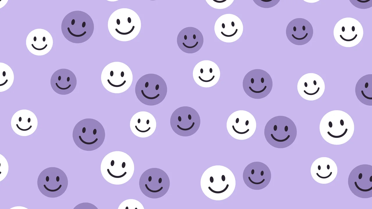 Lavender Smiley Face Pattern desktop wallpaper in 4K