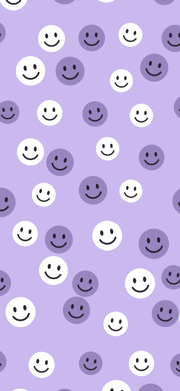 Lavender Smiley Face Pattern wallpaper for iPhone and Android