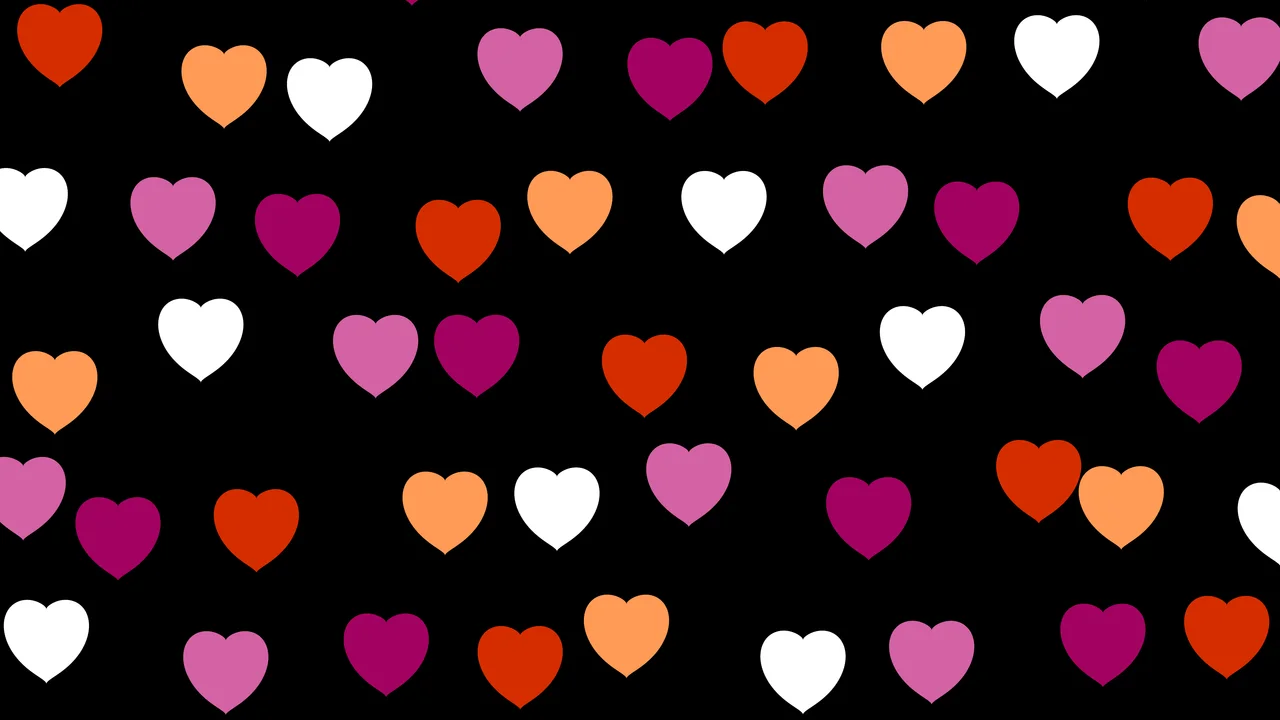 Lesbian Pride Heart Pattern desktop wallpaper in 4K