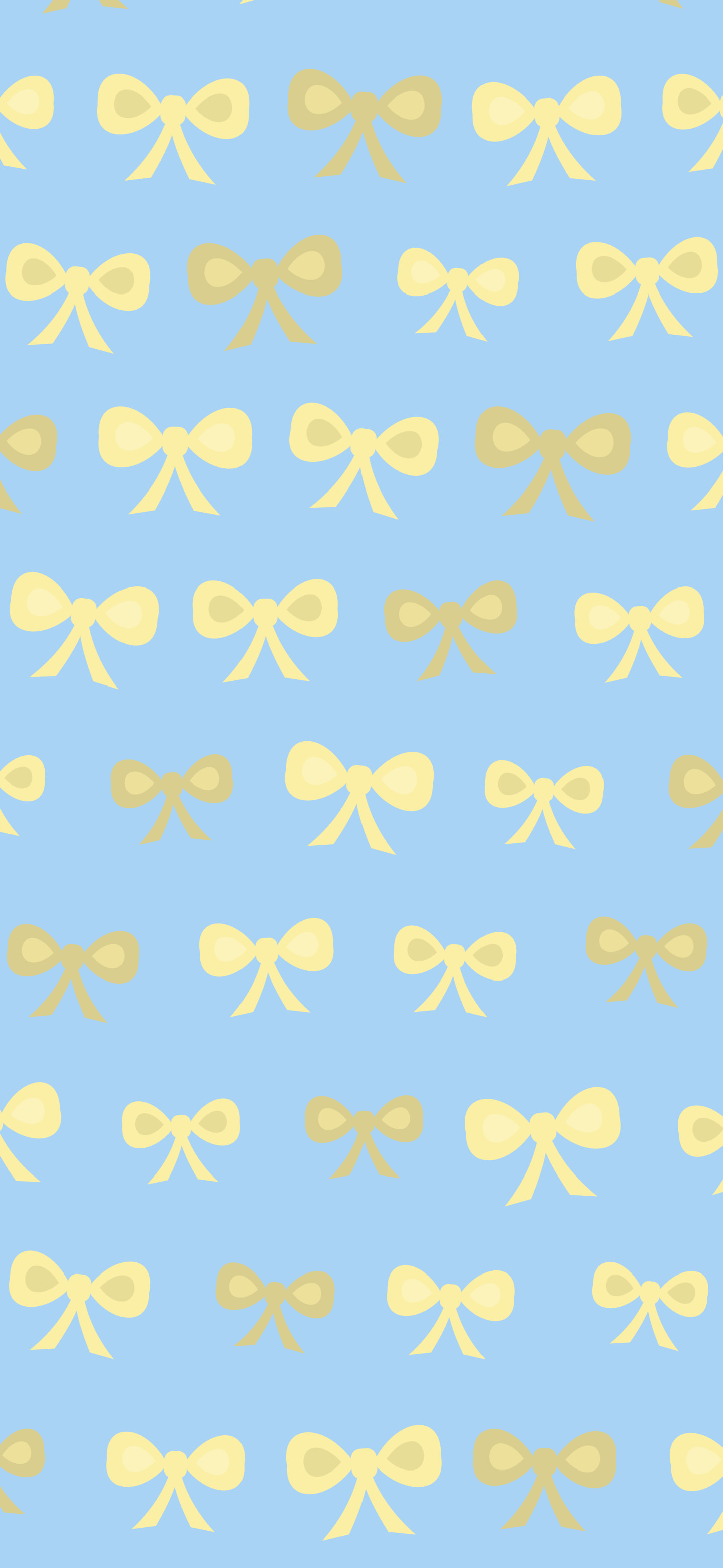 Light Blue and Pastel Yellow Bow Pattern wallpaper for iPhone and Android