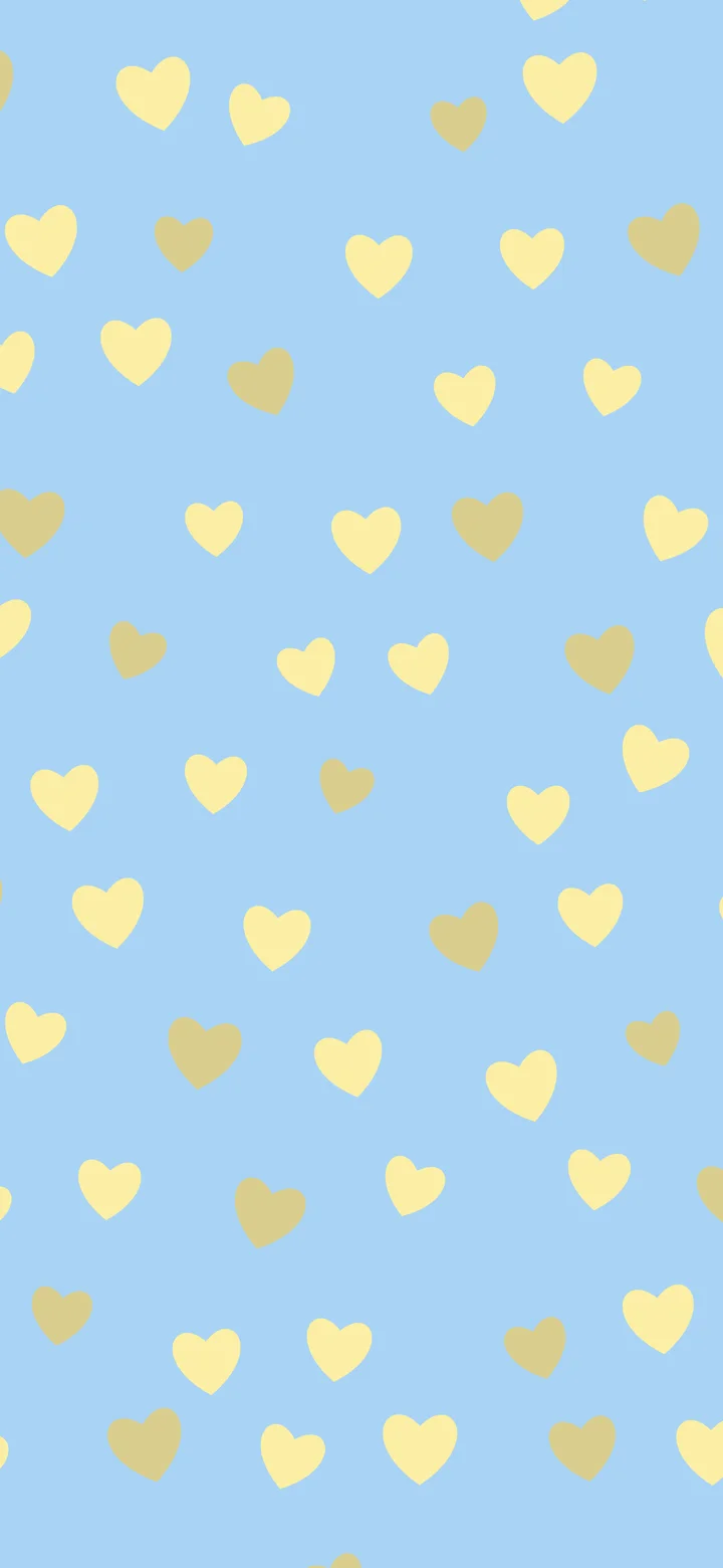 Light Blue and Pastel Yellow Heart Pattern wallpaper for iPhone and Android