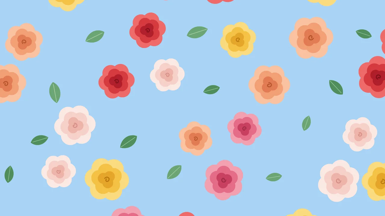 Light Blue Rose Pattern desktop wallpaper in 4K