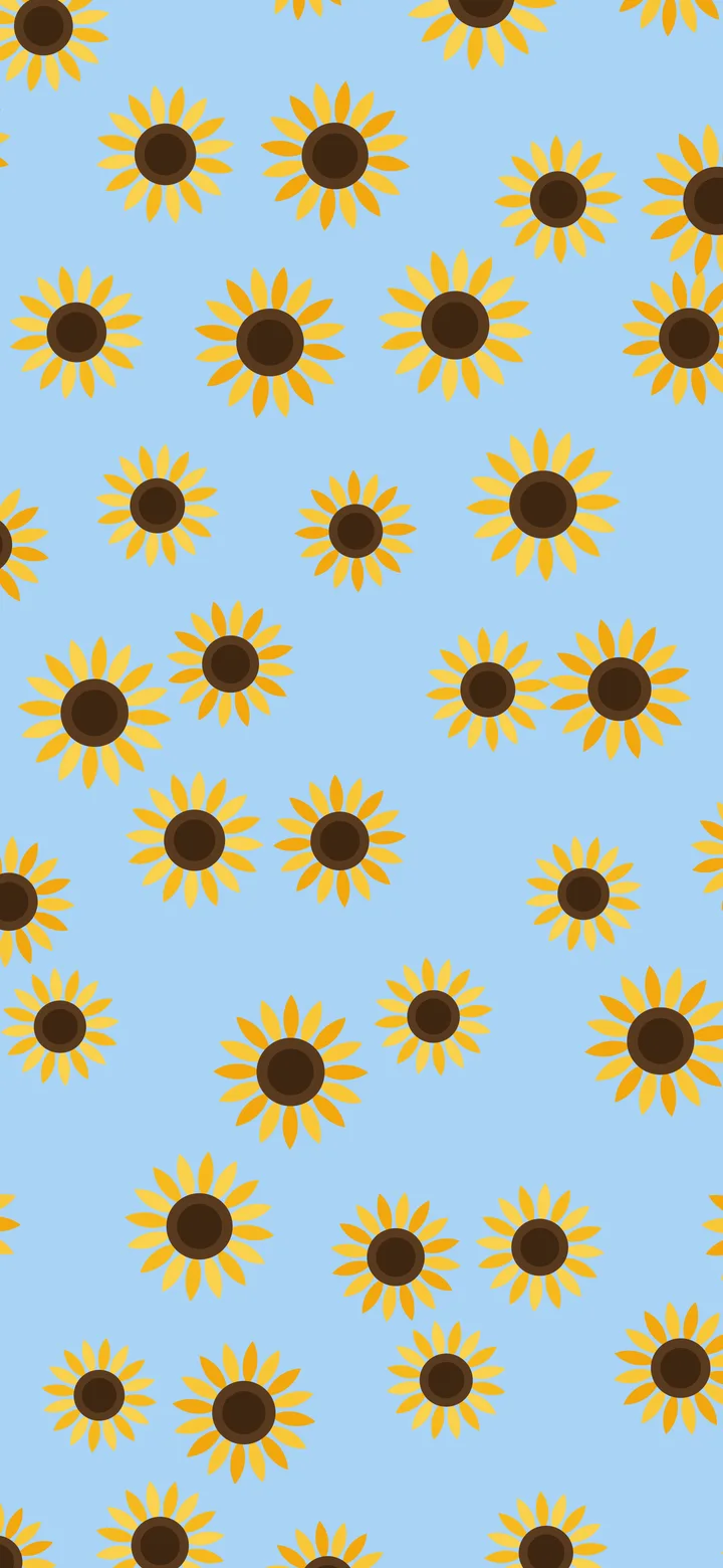 Light Blue Sunflower Pattern wallpaper for iPhone and Android